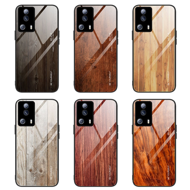 For Xiaomi Civi 2 Wood Grain Glass Phone Case