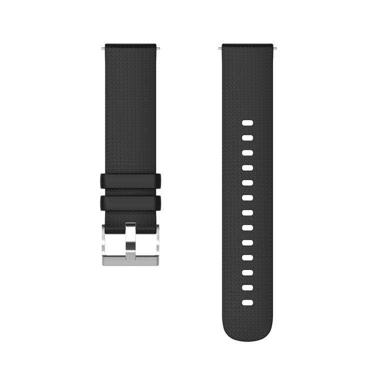 For Samsung Galaxy Watch5 40mm/44mm / Watch5 Pro 20mm Pockmarked Silver Buckle Silicone Watch Band
