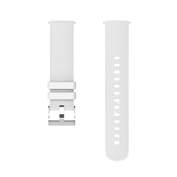 For Samsung Galaxy Watch5 40mm/44mm / Watch5 Pro 20mm Pockmarked Silver Buckle Silicone Watch Band