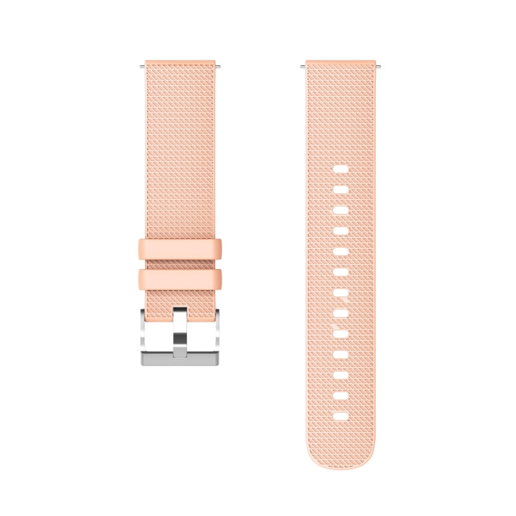 For Samsung Galaxy Watch5 40mm/44mm / Watch5 Pro 20mm Pockmarked Silver Buckle Silicone Watch Band