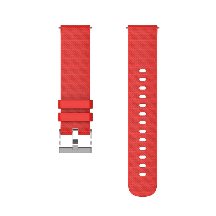 For Samsung Galaxy Watch5 40mm/44mm / Watch5 Pro 20mm Pockmarked Silver Buckle Silicone Watch Band