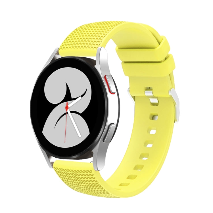 For Samsung Galaxy Watch5 40mm/44mm / Watch5 Pro 20mm Pockmarked Silver Buckle Silicone Watch Band