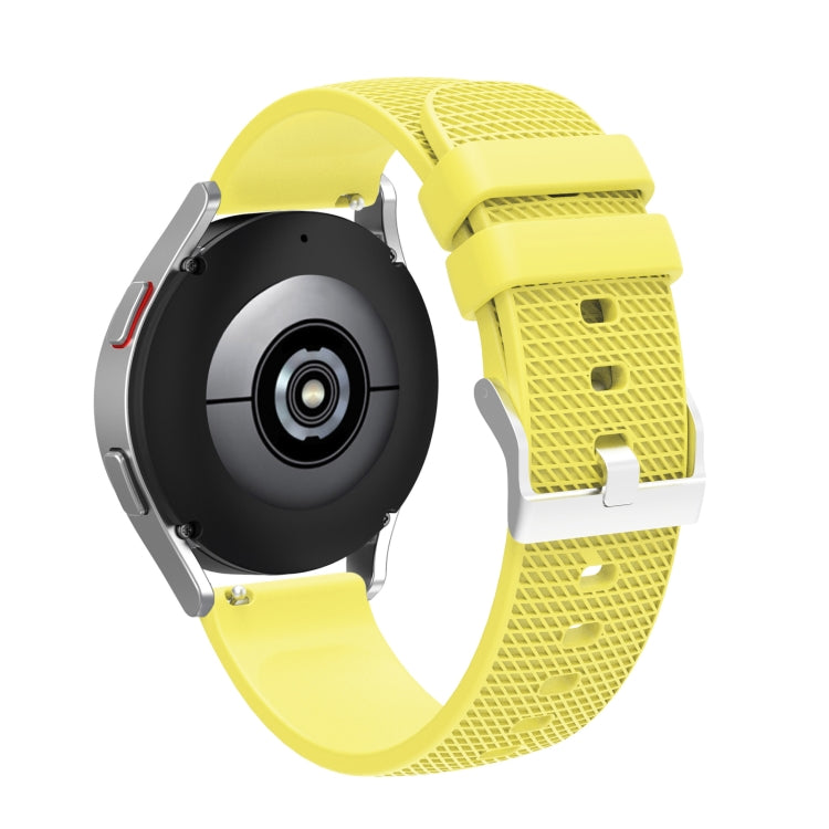 For Samsung Galaxy Watch5 40mm/44mm / Watch5 Pro 20mm Pockmarked Silver Buckle Silicone Watch Band