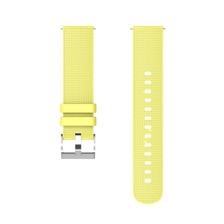 For Samsung Galaxy Watch5 40mm/44mm / Watch5 Pro 20mm Pockmarked Silver Buckle Silicone Watch Band
