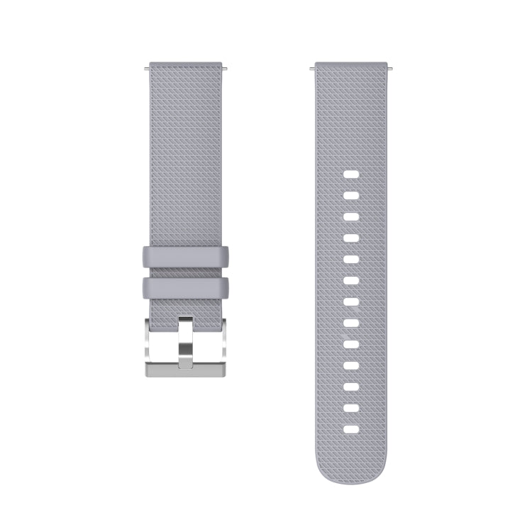 For Samsung Galaxy Watch5 40mm/44mm / Watch5 Pro 20mm Pockmarked Silver Buckle Silicone Watch Band