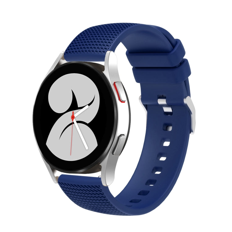 For Samsung Galaxy Watch5 40mm/44mm / Watch5 Pro 20mm Pockmarked Silver Buckle Silicone Watch Band
