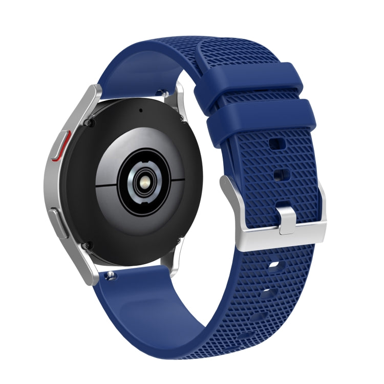 For Samsung Galaxy Watch5 40mm/44mm / Watch5 Pro 20mm Pockmarked Silver Buckle Silicone Watch Band