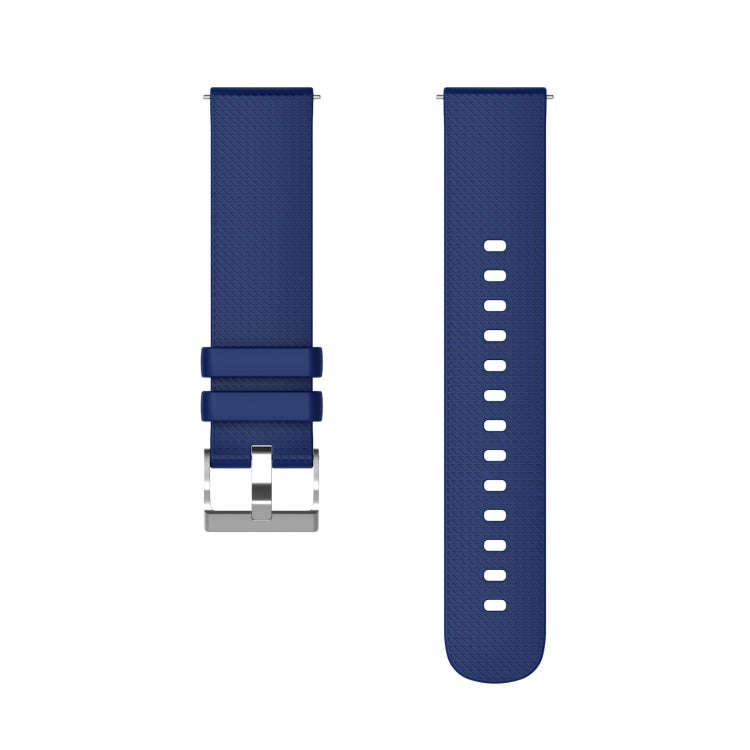 For Samsung Galaxy Watch5 40mm/44mm / Watch5 Pro 20mm Pockmarked Silver Buckle Silicone Watch Band
