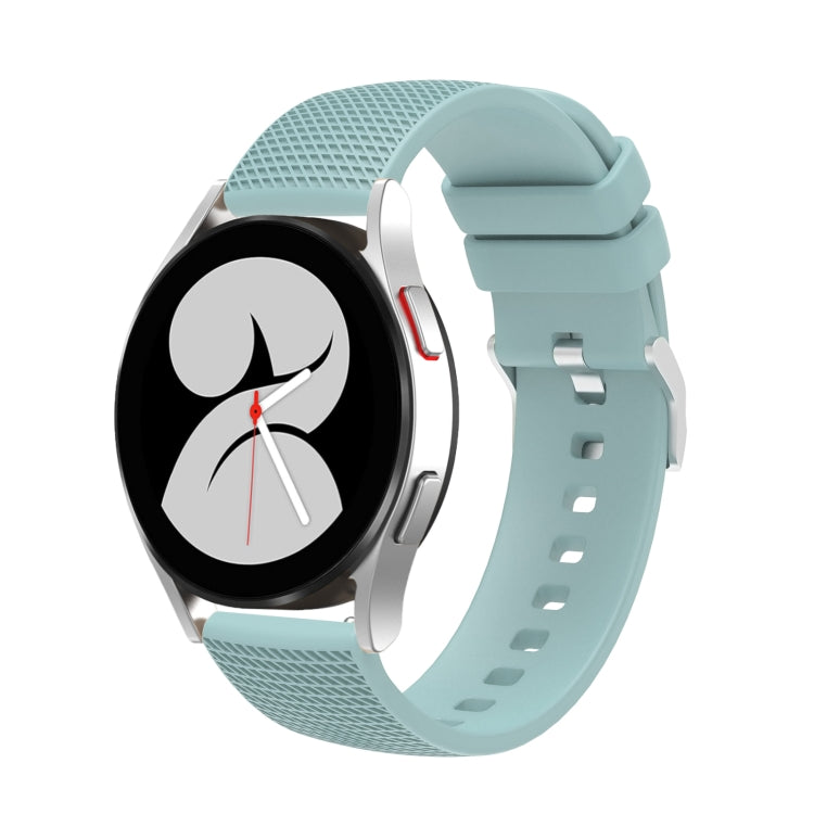 For Samsung Galaxy Watch5 40mm/44mm / Watch5 Pro 20mm Pockmarked Silver Buckle Silicone Watch Band