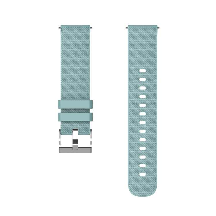 For Samsung Galaxy Watch5 40mm/44mm / Watch5 Pro 20mm Pockmarked Silver Buckle Silicone Watch Band