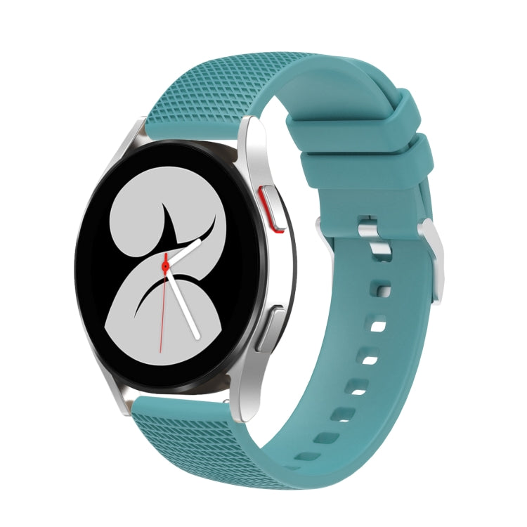 For Samsung Galaxy Watch5 40mm/44mm / Watch5 Pro 20mm Pockmarked Silver Buckle Silicone Watch Band
