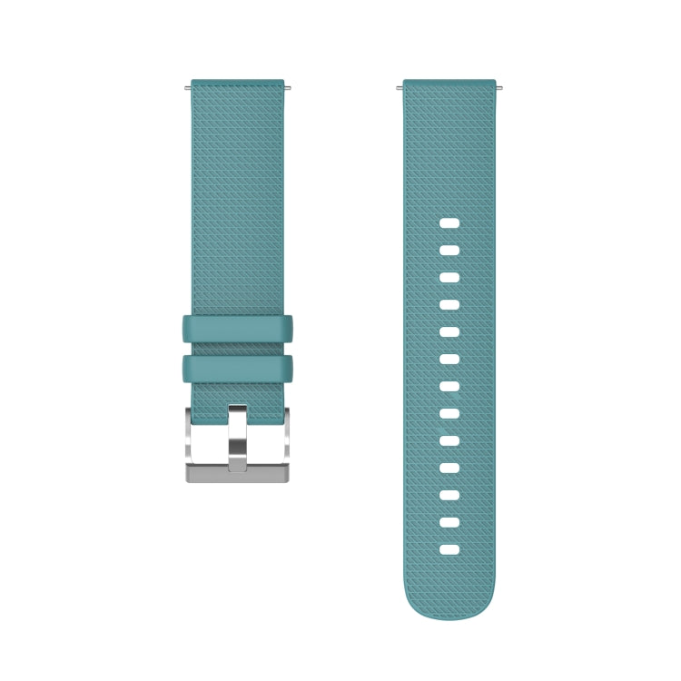 For Samsung Galaxy Watch5 40mm/44mm / Watch5 Pro 20mm Pockmarked Silver Buckle Silicone Watch Band
