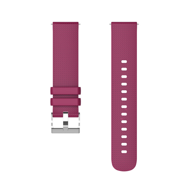 For Samsung Galaxy Watch5 40mm/44mm / Watch5 Pro 20mm Pockmarked Silver Buckle Silicone Watch Band
