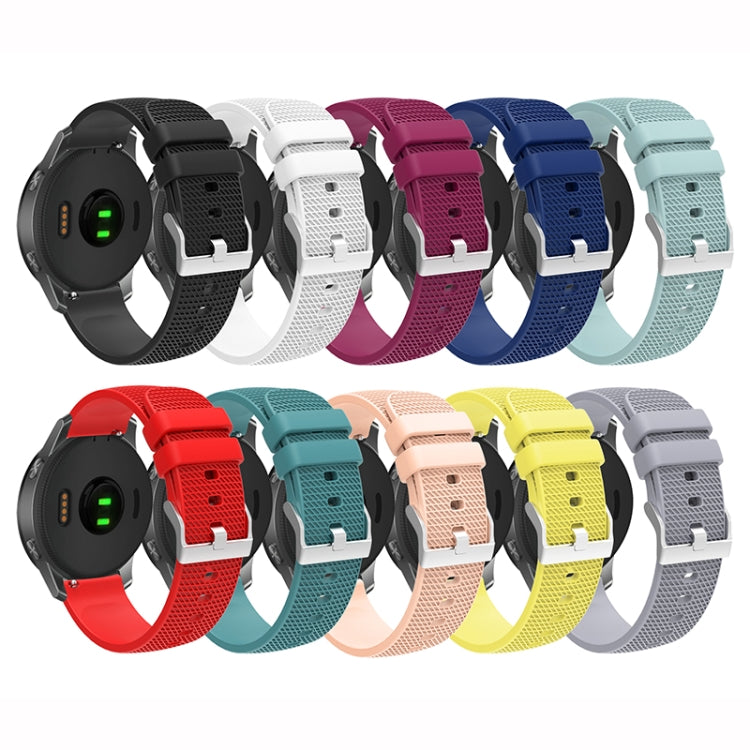 For Samsung Galaxy Watch5 40mm/44mm / Watch5 Pro 20mm Pockmarked Silver Buckle Silicone Watch Band