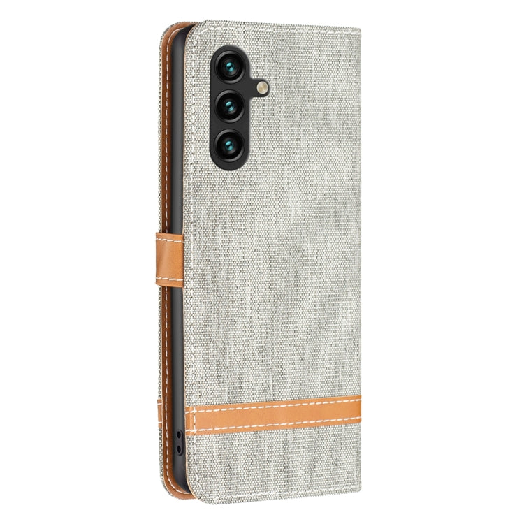 For Samsung Galaxy A14 5G Color Block Denim Texture Leather Phone Case