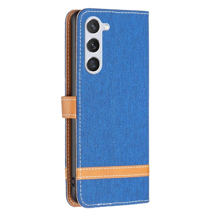 For Samsung Galaxy S23 5G Color Block Denim Texture Leather Phone Case