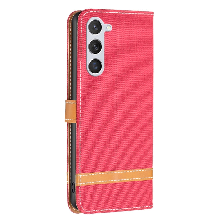 For Samsung Galaxy S23 5G Color Block Denim Texture Leather Phone Case
