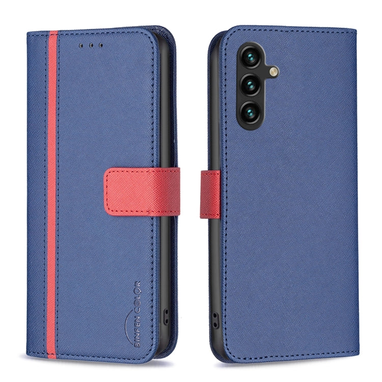 For Samsung Galaxy A14 5G BF13 Color Matching Cross Texture Leather Phone Case