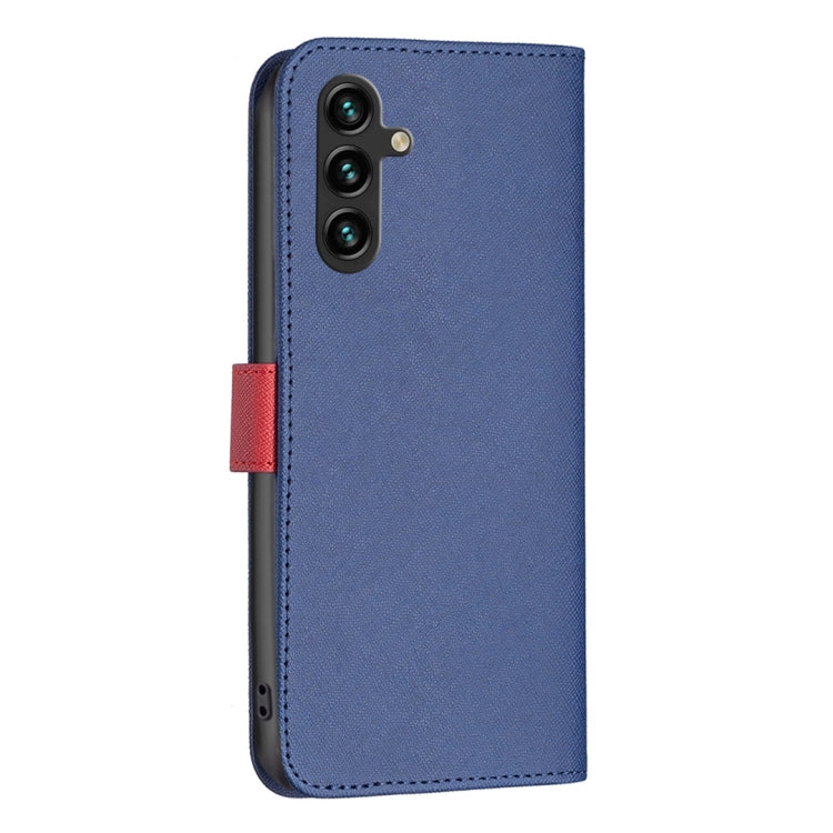 For Samsung Galaxy A14 5G BF13 Color Matching Cross Texture Leather Phone Case