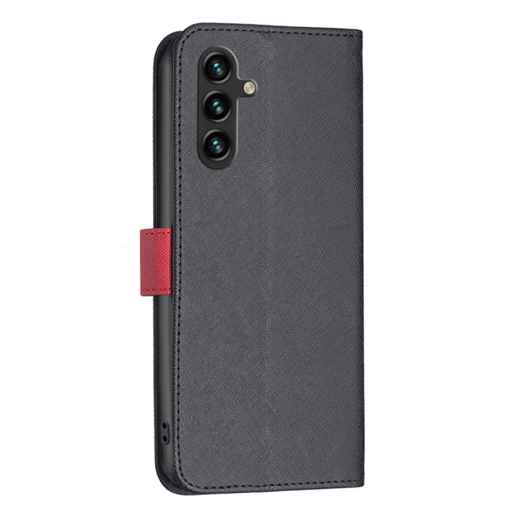 For Samsung Galaxy A14 5G BF13 Color Matching Cross Texture Leather Phone Case