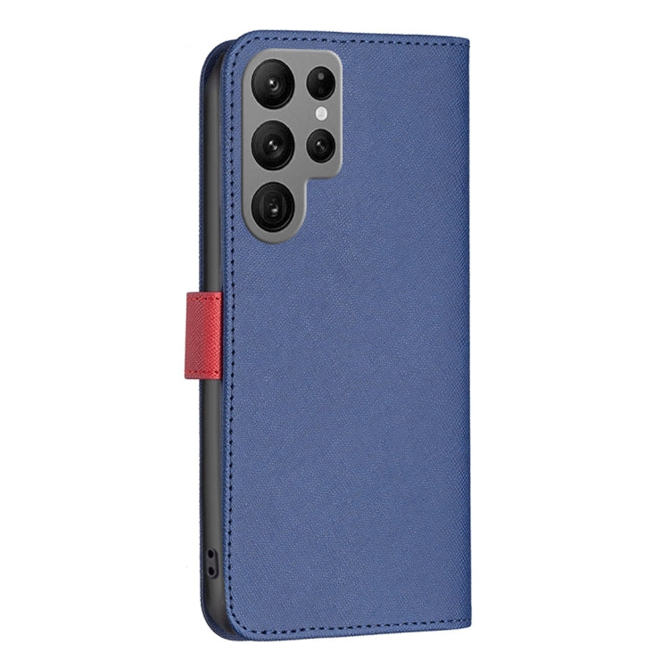 For Samsung Galaxy S23 Ultra 5G BF13 Color Matching Cross Texture Leather Phone Case