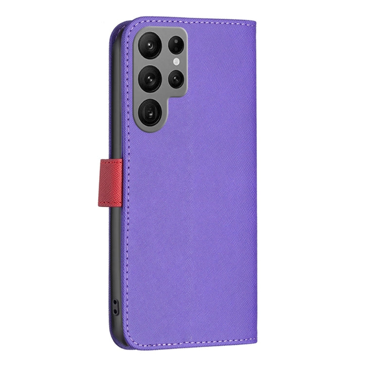 For Samsung Galaxy S23 Ultra 5G BF13 Color Matching Cross Texture Leather Phone Case