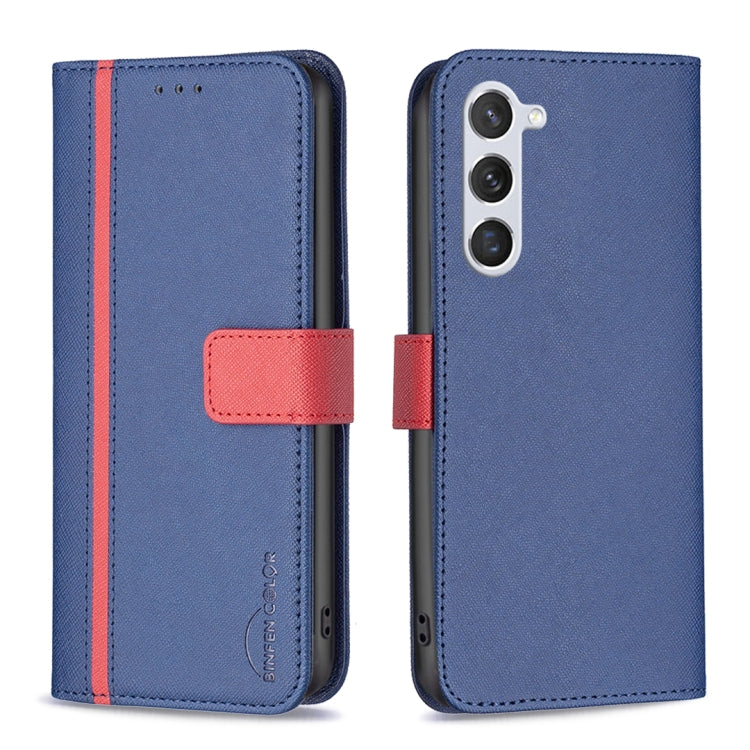 For Samsung Galaxy S23 5G BF13 Color Matching Cross Texture Leather Phone Case