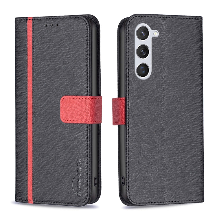 For Samsung Galaxy S23 5G BF13 Color Matching Cross Texture Leather Phone Case
