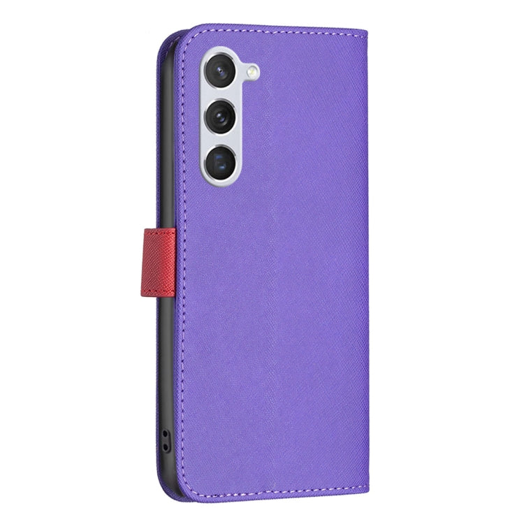 For Samsung Galaxy S23 5G BF13 Color Matching Cross Texture Leather Phone Case