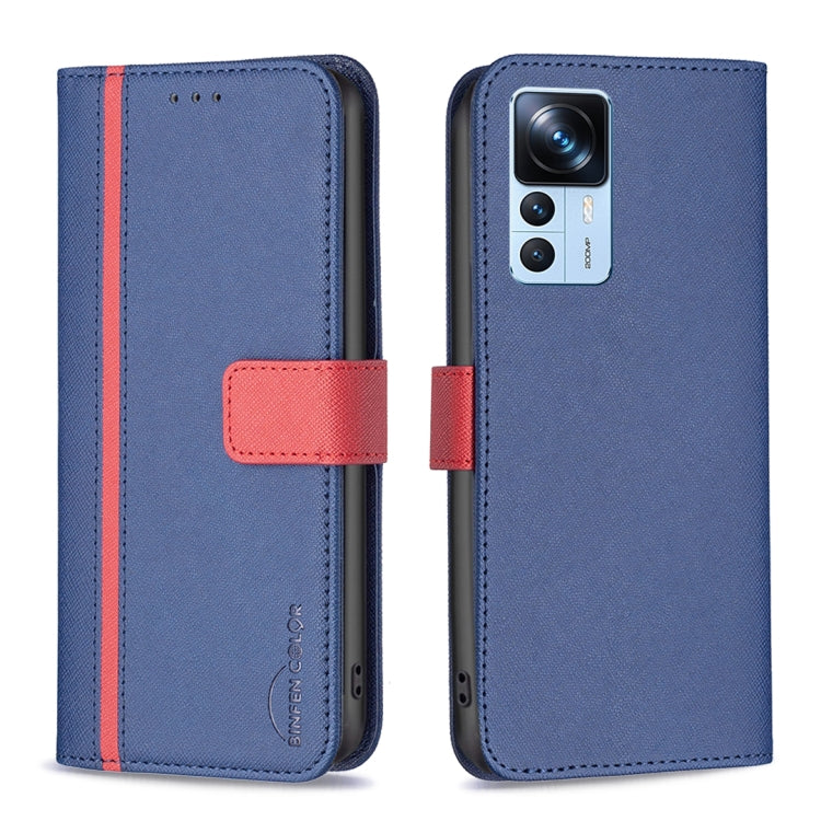 For Xiaomi 12T / 12T Pro / Redmi K50 Ultra BF13 Color Matching Cross Texture Leather Phone Case