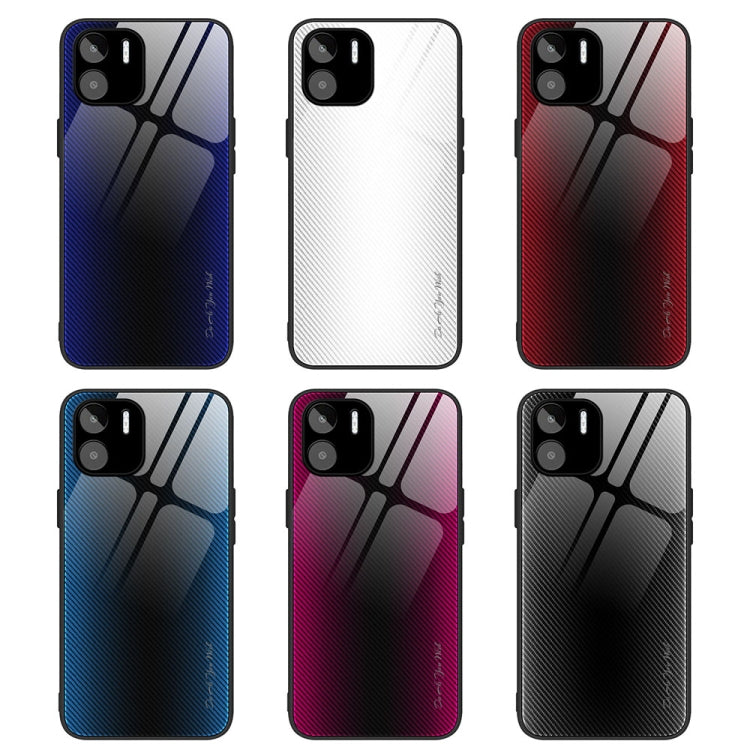 For Xiaomi Redmi A1 4G Texture Gradient Glass TPU Phone Case