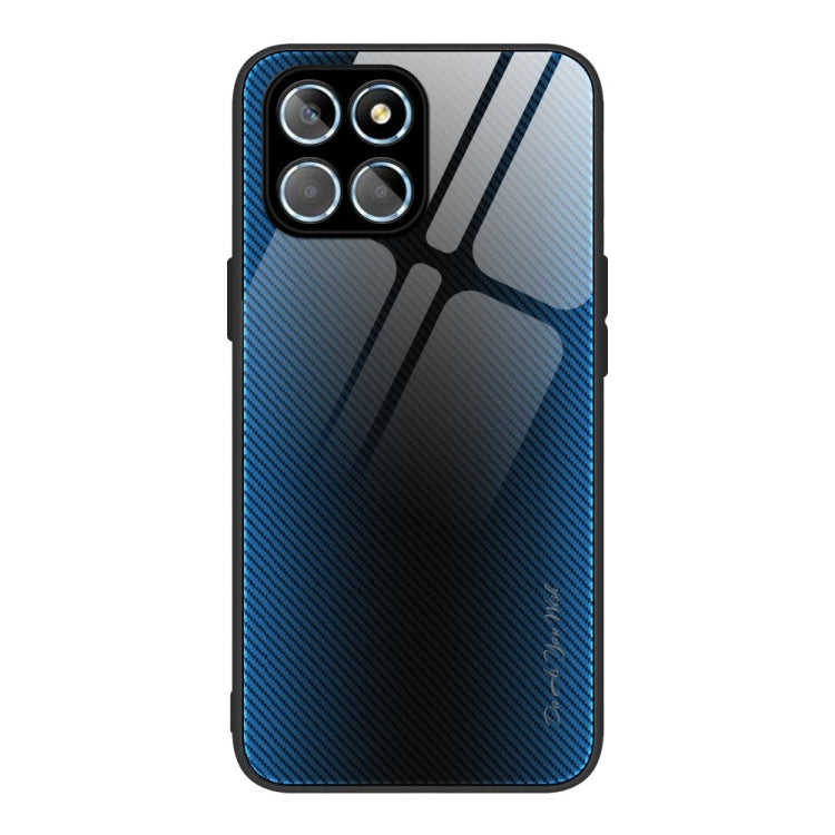 For Honor X8 Texture Gradient Glass TPU Phone Case
