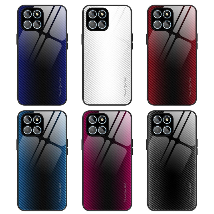 For Honor X8 Texture Gradient Glass TPU Phone Case