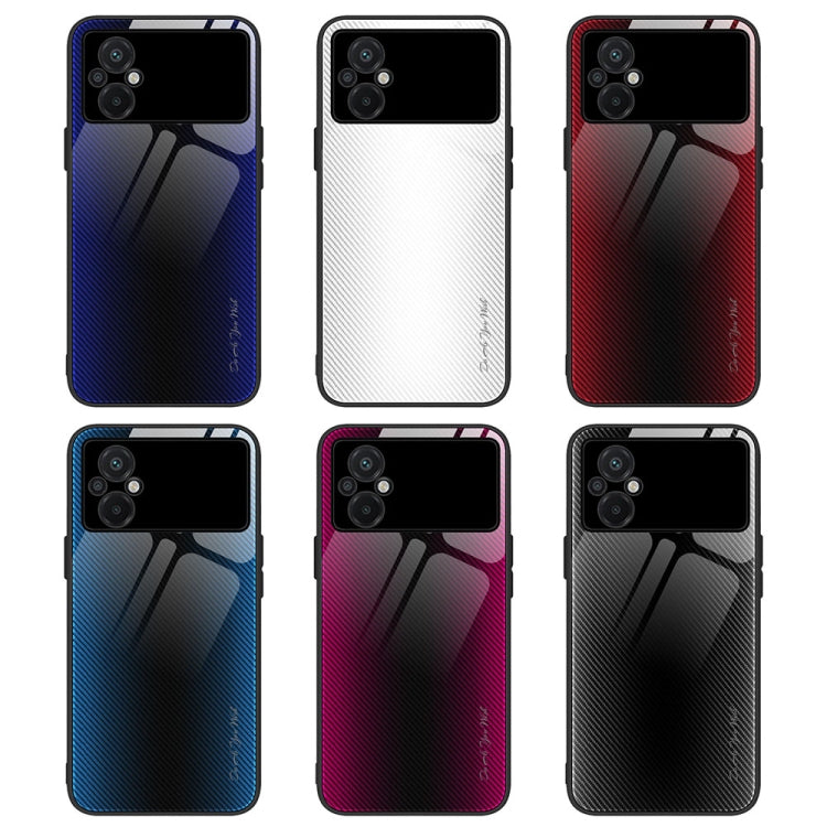 For Xiaomi Poco M5 Texture Gradient Glass TPU Phone Case