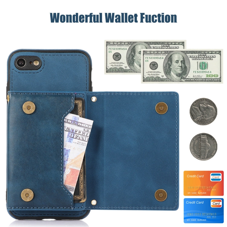 For iPhone 6/6s Three-fold RFID Leather Phone Case with Lanyard