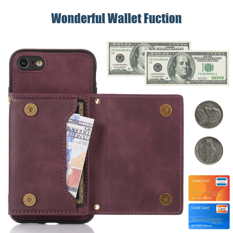 For iPhone 6/6s Three-fold RFID Leather Phone Case with Lanyard