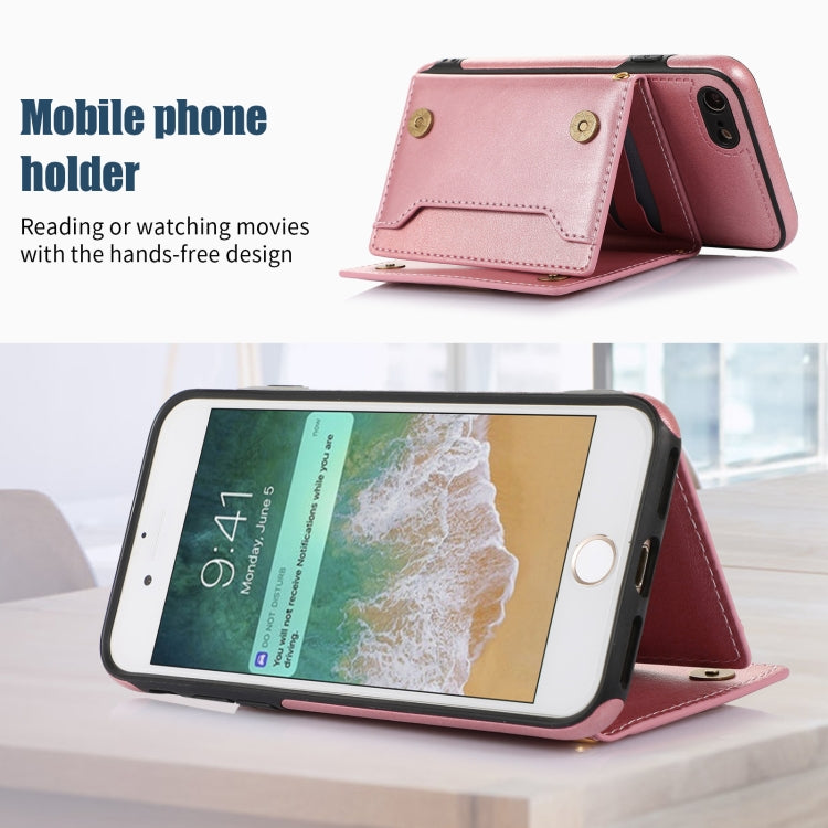 For iPhone 6/6s Three-fold RFID Leather Phone Case with Lanyard