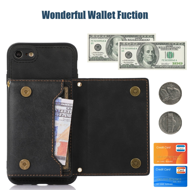 For iPhone 6 Plus Three-fold RFID Leather Phone Case with Lanyard