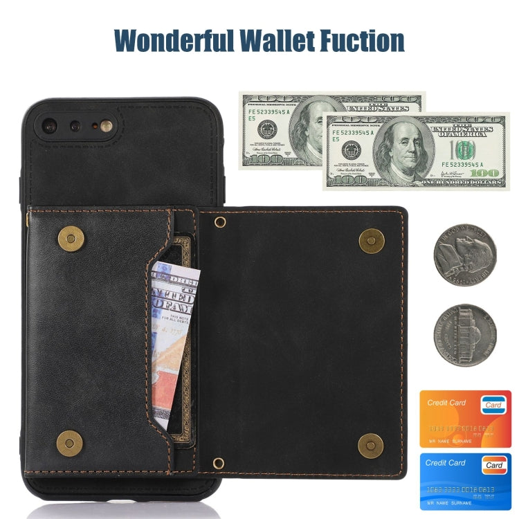 For iPhone 7 Plus/8 Plus Three-fold RFID Leather Phone Case with Lanyard