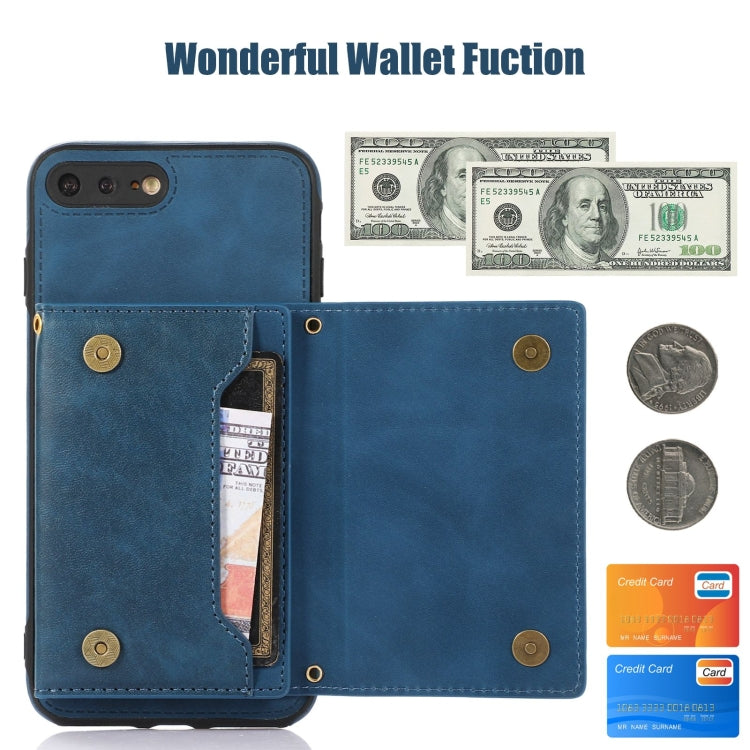 For iPhone 7 Plus/8 Plus Three-fold RFID Leather Phone Case with Lanyard