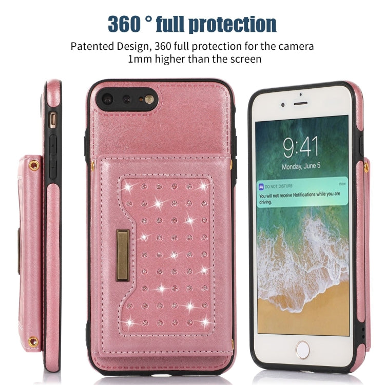 For iPhone 7 Plus/8 Plus Three-fold RFID Leather Phone Case with Lanyard