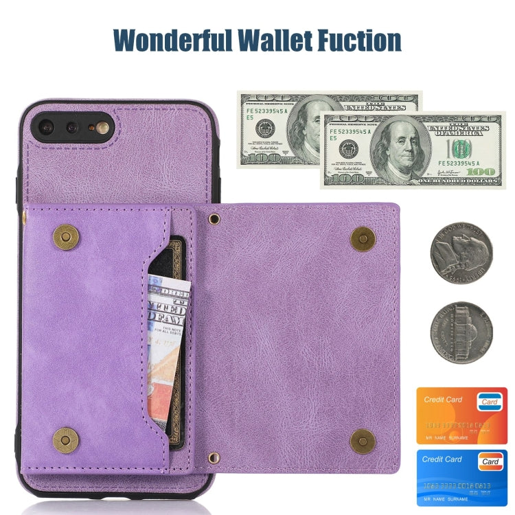 For iPhone 7 Plus/8 Plus Three-fold RFID Leather Phone Case with Lanyard