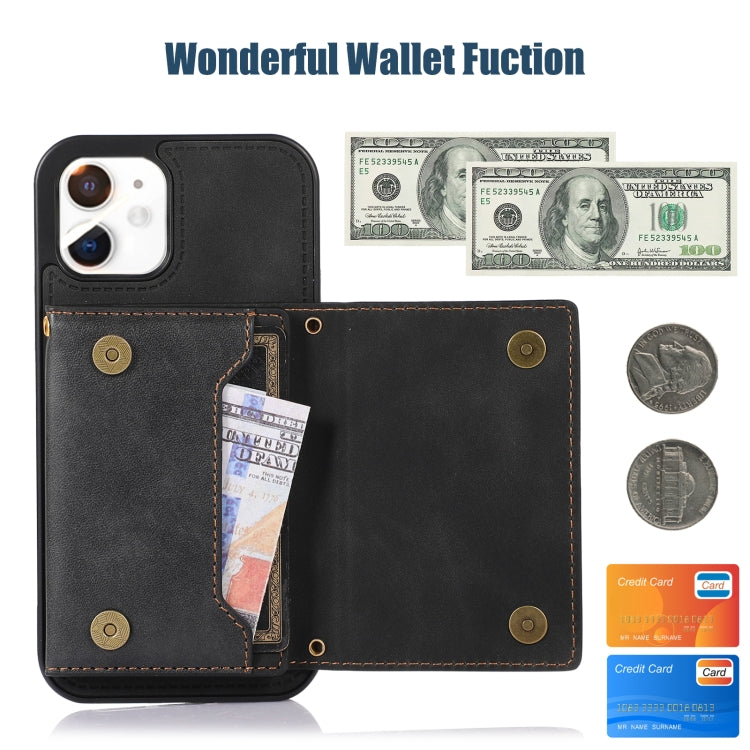 For iPhone 11 Three-fold RFID Leather Phone Case with Lanyard