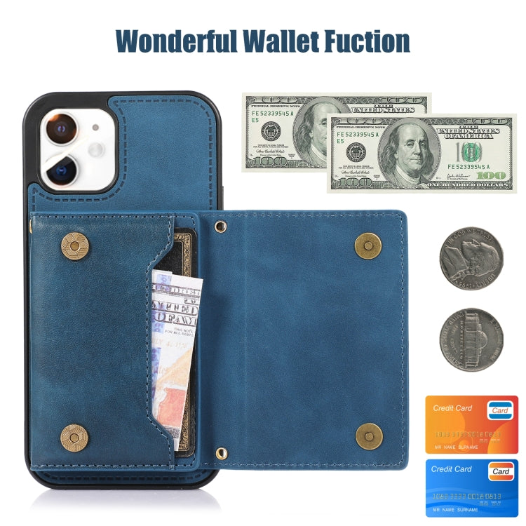 For iPhone 11 Three-fold RFID Leather Phone Case with Lanyard