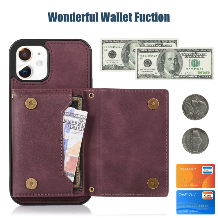 For iPhone 11 Three-fold RFID Leather Phone Case with Lanyard