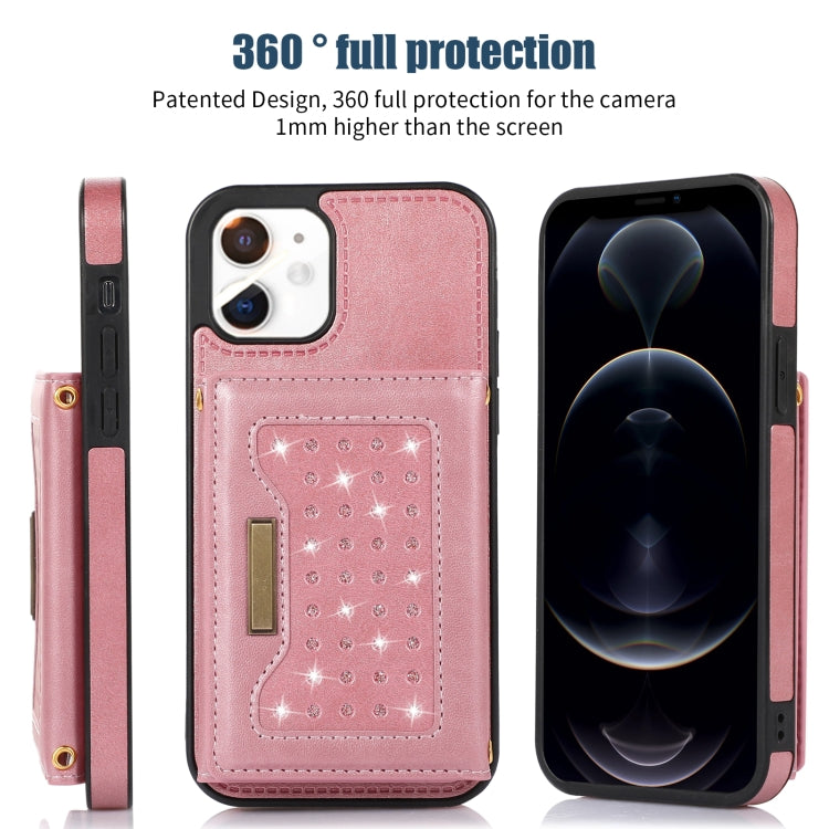 For iPhone 11 Three-fold RFID Leather Phone Case with Lanyard