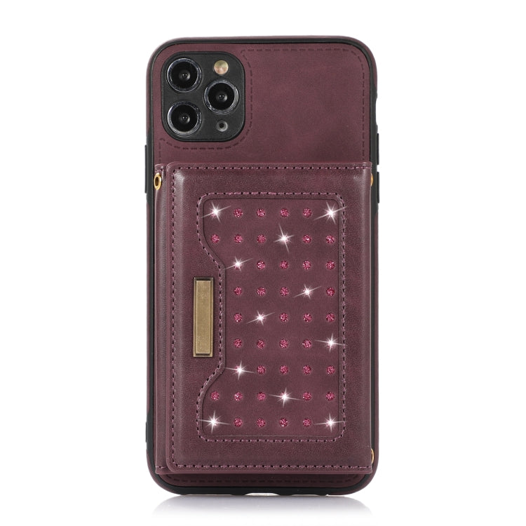 For iPhone 11 Pro Three-fold RFID Leather Phone Case with Lanyard