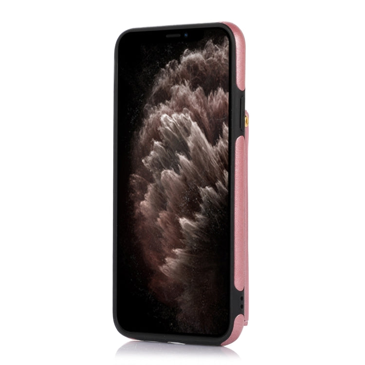 For iPhone 11 Pro Three-fold RFID Leather Phone Case with Lanyard