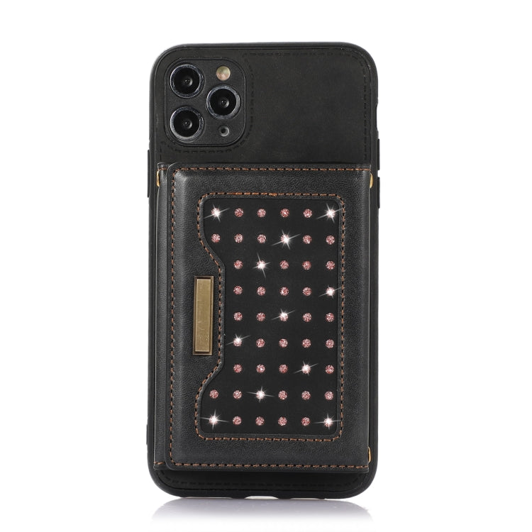 For iPhone 11 Pro Max Three-fold RFID Leather Phone Case with Lanyard