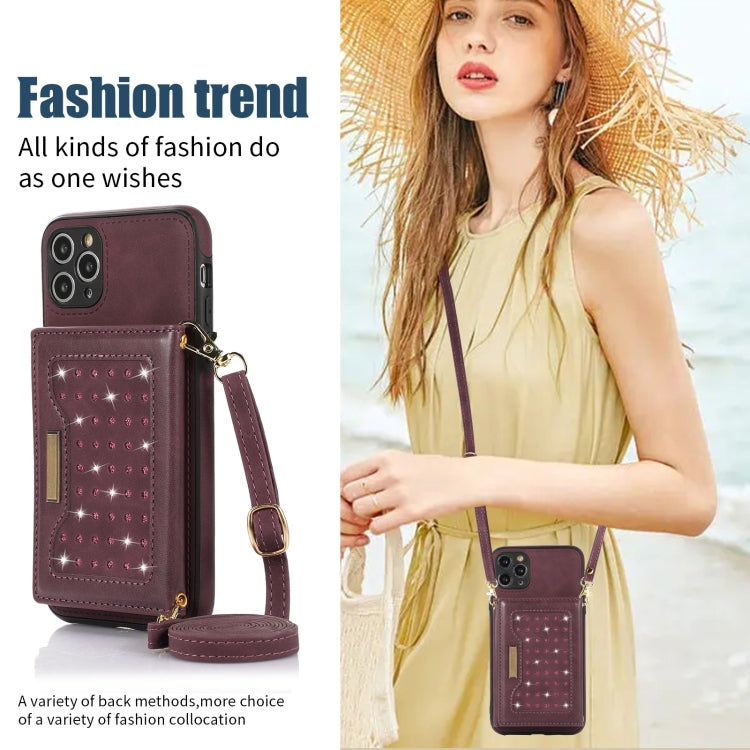 For iPhone 11 Pro Max Three-fold RFID Leather Phone Case with Lanyard